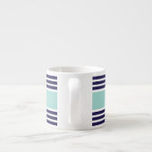 ミントグリーン&ネービーブルーストライプモカスタムノグラム エスプレッソカップ (裏面)