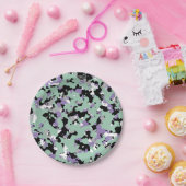 ミントグリーン&パープルカモフラージュ迷彩柄プリントパーティー ペーパープレート (パーティー)