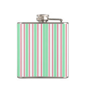 ミントグリーン、ピンクとホワイトキャンディストライプー フラスク (裏面)