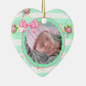 ミントグリーン&ピンククリスマス記念オーナメント セラミックオーナメント (右)