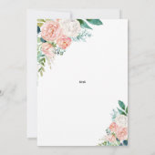 ミントグリーン&ピンク招待状牡丹40歳の誕生日 招待状 (裏面)