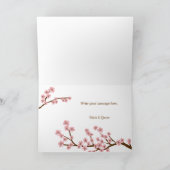 ミントグリーン&ピンク 桜 現代のありがとう サンキューカード (内部)