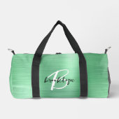 ミントグリーン ブラシ メタル ブラック ホワイト モノグラム ダッフルバッグ (正面)