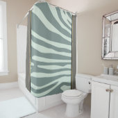 ミントグリーン、ブラックとミントグリーン シャワーカーテン (インサイチュ)