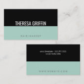 ミントグリーン/ブラック2 (モダンタイプ) 名刺 (正面/裏面)