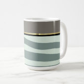 ミントグリーン、ブラック、ゼブラ印刷 コーヒーマグカップ (正面右)