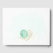 ミントグリーン&ホワイト花金ゴールド結婚フローラ ゲストブック (裏面)