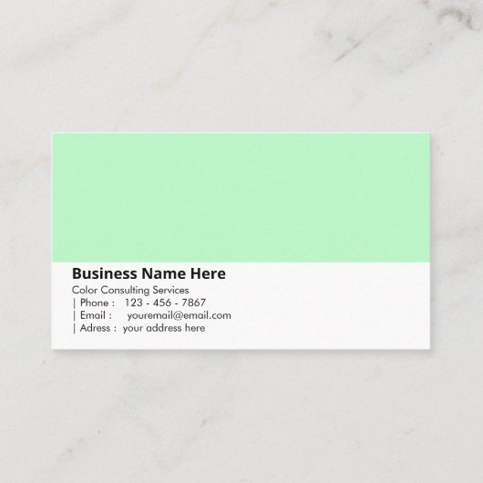 ミントグリーン | 「新鮮で爽やかな」 名刺 (裏面)