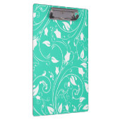 ミントグリーン、白いフローラ渦巻き；花 クリップボード (右)