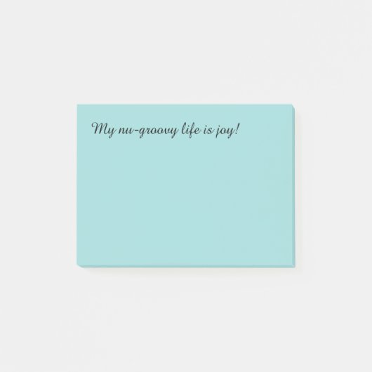 ミントグリーン。私の新しい人生は喜びだ! ポストイット (正面)