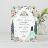 ミントグリーン&赤面エンチャントガーデンSweet sixteen 招待状 (スタンド正面)