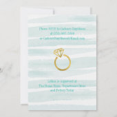 ミントグリーン&金ゴールド水彩ブライダルシャワー 招待状 (裏面)