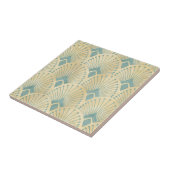 ミントグリーン，金ゴールド,アールデコパターン，ヴィンテージ，レトロ，ミー タイル (側面)