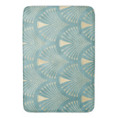 ミントグリーン,金ゴールド,アールデコパターン,ヴィンテージ,レトロ,ミー バスマット (正面縦)