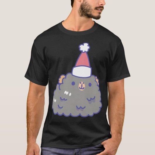 ミントグリーンBのテディギニアピッグスクリスマスパットン Tシャツ (正面)