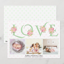 ミントグリーンLOVEタイポグラフィ写真バレンタインデー