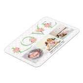 ミントグリーンLOVE，ピンクのバラValentines Day マグネット (左側)