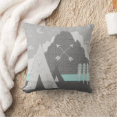 ミントグレイインディアントバルテペアロームーンマウンテン クッション (ブランケット)