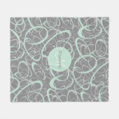 ミントグレイファンキールーパーソナライズされたル フリースブランケット (正面(横))