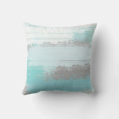 ミントグレー抽象芸術ブラシストローク装飾用クッション クッション (裏面)