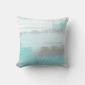 ミントグレー抽象芸術ブラシストローク装飾用クッション クッション (正面)