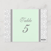 ミントグレー ダマスク 結婚式 テーブルナンバー カード (裏面)