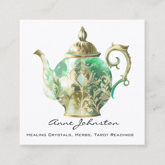 ミントグ華美リーンティーポット スクエア名刺 (正面)