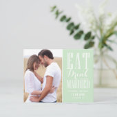 ミントグ食べリーン、飲み物結婚したと日付の保存 案内ポストカード (スタンド正面)
