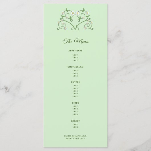 ミントコースメニュー数々ののつる植物ハート メニュー (正面)