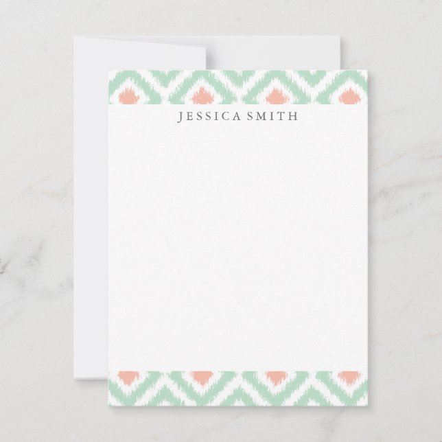 ミントコーラルダイヤモンドイカットパターン (正面)