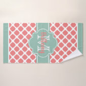 ミントコーラルモモノグラムのロッコバスタオル バスタオル (バスタオル)