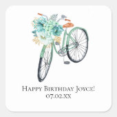 ミントサイクリング誕生日DIYウィズズ スクエアシール (正面)