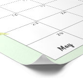 ミントサファリかわいいジャングルベビーシャワーカレンダーゲーム ポスター (角)