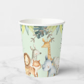 ミントサファリの動物男女兼用の赤ちゃんシャワー 紙コップ (左)