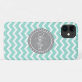ミントシェブロングレーモノグラム Case-Mate iPhoneケース (裏面(横))