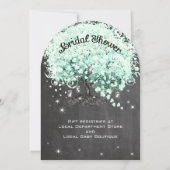 ミントシャルボードハートリーフツリーブライダルシャワー 招待状 (裏面)