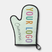 ミントシリコンオーブンミットとビジネスロゴ&名前 鍋つかみ (正面)