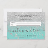 ミントシルバーグリッター大理石グラデーションギフト証明書 (裏面)