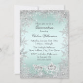 ミントシルバーティアラスノーフレークスパークルキンセアニェラ 招待状 (裏面)