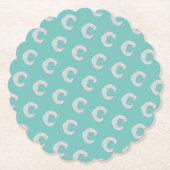 ミントシルバーレターC ペーパーコースター (正面)