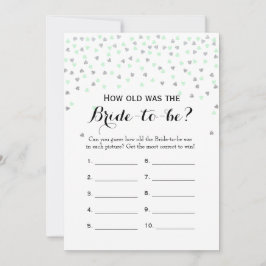 ミントシルバー2xブライダルシャワーゲームオールド |アドバイス アドバイスカード