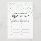 ミントシルバー2xブライダルシャワーゲームオールド |アドバイス アドバイスカード (正面)