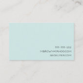 ミントシンプルとグレーとフローリズビジネスカード 名刺 (裏面)