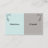 ミントシンプルとグレーとフローリズビジネスカード 名刺 (正面)