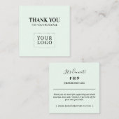 ミントシンプルモダンーThank you Business Card スクエア名刺 (正面/裏面)