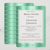 ミントジュエルリボン ブライダルシャワー 招待状 (正面/裏面)