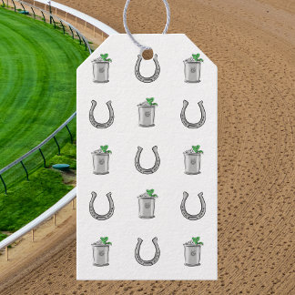 ミントジュレップと馬蹄の模様のダービーパーティーファーバー ギフトタグ