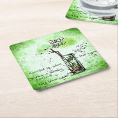 ミントジュレップドリンクレシピ スクエアペーパーコースター (アングル)