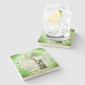 ミントジュレップドリンクレシピ ストーンコースター (横)