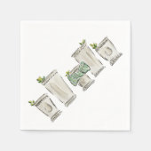 ミントジュレップ図解入りの、写真付きのホースレースダービーデイ スタンダードカクテルナプキン (正面)